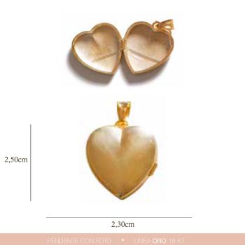 18kt gold photo frame heart shaped S