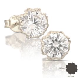 Orecchini Solitario ZAVANA In Argento Sterling 925 Con Zirconi 4mm, Donne, Eleganti E Minimal