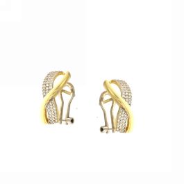 Crystal and Cubic Zirconia Clip On Earrings In Silver-Tone