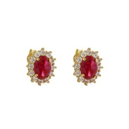 Orecchini A Goccia Jonette Jewelry In Bronzo E Peltro Con Cristallo Rosso &ndash; Tema Natalizio, Bacche