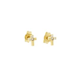 NKlaus Orecchini A Croce In Argento 925 Ossidato - Piccoli 9x6 Mm - Antico, Regalo Unisex
